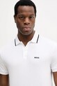 BOSS Green polo bawełniane biały 50554565