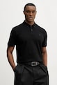Памучна тениска с яка BOSS C-Parris 98 вталена черен 50555300