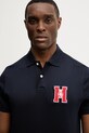 Βαμβακερό μπλουζάκι πόλο Tommy Hilfiger σκούρο μπλε MW0MW41621