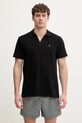 Βαμβακερό μπλουζάκι πόλο Karl Lagerfeld KL METAL κανονικό μαύρο B1M46013