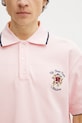 Bavlněné polo tričko Drôle de Monsieur Polo Piqué Slogan Rose růžová J.PL161.CO264.LPI