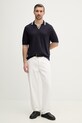 Paul&Shark polo lniane 26411624 granatowy SS26