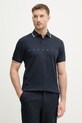 Hackett London polo bawełniane nadruk granatowy HM5600120