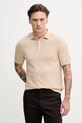 Hackett London polo męskie z bawełną beżowy HM7000186