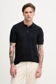 Hackett London polo męskie z bawełną granatowy HM7000186