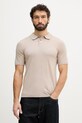 Mos Mosh polo męskie wełniane Adam beżowy 506920