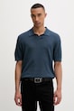 Calvin Klein pletena polo majica za muškarce s dodatkom lana mornarsko plava LV04LF313G