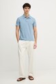 Trussardi polo męskie z dodatkiem jedwabiu G5098000140N niebieski SS26