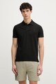 Trussardi polo męskie z dodatkiem jedwabiu czarny G5098000140N