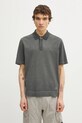 C.P. Company polo bawełniane gładkie szary 20CMKN204A110646S