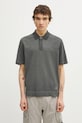 C.P. Company polo bawełniane gładkie szary 20CMKN204A110646S