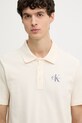 Calvin Klein Jeans polo męskie bawełniane beżowy LV04RF209G