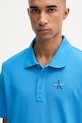 Calvin Klein Jeans polo męskie bawełniane niebieski LV04RF209G