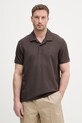 Calvin Klein Jeans πόλο ανδρικό με βαμβάκι καφέ LV04RF205G