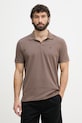 Calvin Klein Jeans πόλο Ανδρικό βαμβακερό καφέ LV04RF215G