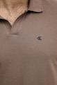 Calvin Klein Jeans πόλο Ανδρικό βαμβακερό LV04RF215G καφέ
