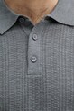 United Colors of Benetton πλεκτό μπλουζάκι πόλο ανδρικό με πρόσμιξη λινού 1DC3U301T γκρί