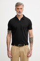 Lindbergh polo męskie bawełniane z elastanem czarny 30.404036A