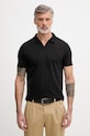 Lindbergh polo męskie bawełniane z elastanem czarny 30.404036A