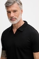 Lindbergh polo męskie bawełniane z elastanem czarny 30.404036A