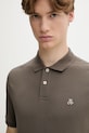 Marc O'Polo polo męskie bawełniane brązowy 5000012674