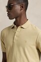 Памучна тениска с яка Polo Ralph Lauren бежов 710B13479