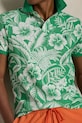 Памучна тениска с яка Polo Ralph Lauren зелен 710B13529