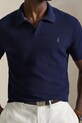 Polo Ralph Lauren polo z domieszką lnu granatowy 710B13891