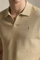 Polo Ralph Lauren polo z domieszką lnu brązowy 710B13891