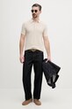 U.S. Polo Assn. polo męskie z bawełną TIPPED OPEN KNIT SS MUP4673 beżowy SS26