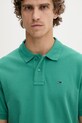 Tommy Jeans polo męskie bawełniane zielony DM0DM22711