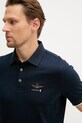 Aeronautica Militare polo męskie bawełniane granatowy PO1907UJ00682