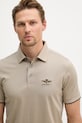 Aeronautica Militare polo męskie bawełniane brązowy PO1907UJ00682