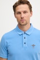 Aeronautica Militare polo męskie bawełniane niebieski PO1925UP00406