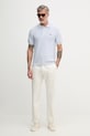 Lacoste polo męskie bawełniane AH1043 niebieski SS26