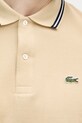 Lacoste polo męskie bawełniane PH9875 beżowy