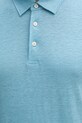 BOSS polo męskie lniane BOSS X DAVID BECKHAM 50560534 niebieski