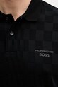 BOSS Green polo męskie bawełniane BOSS X PORSCHE 50559802 czarny