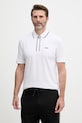 BOSS Green polo tričko pánske bavlnené s elastanom biela 50555698