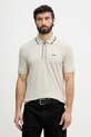 BOSS Green polo męskie bawełniane z elastanem beżowy 50555698
