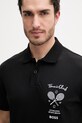 BOSS Green polo bawełniane czarny 50559753