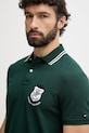 Tommy Hilfiger polo majica moška z bombažem zelena MW0MW43061