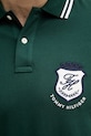 Tommy Hilfiger polo majica moška z bombažem MW0MW43061 zelena