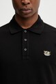 Kenzo polo bawełniane GOTS KENZO WILD TIGER SLIM POL czarny FG55PO1014PU