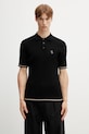 Filling Pieces Fine Knit polo bawełniane męskie czarny 412670500302.131