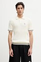Filling Pieces Fine Knit polo bawełniane męskie beżowy 412670500302.214