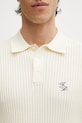 Filling Pieces Fine Knit polo bawełniane męskie beżowy 412670500302.214