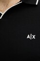 Armani Exchange тениска с яка мъжка памучна XM002401.AF10366 черен