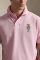 Polo Ralph Lauren MESH-KNT-POLO polo bawełniane męskie różowy 710B16617002