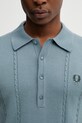 Fred Perry polo z dodatkiem wełny niebieski K2308.